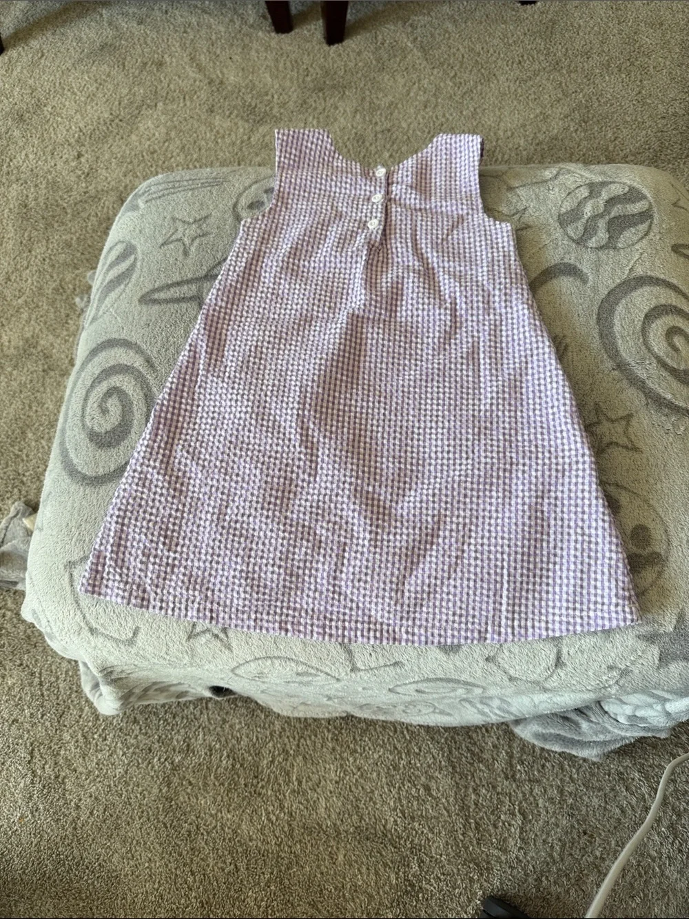 Lilac Girls' Flower Appliqué Pinafore Dress